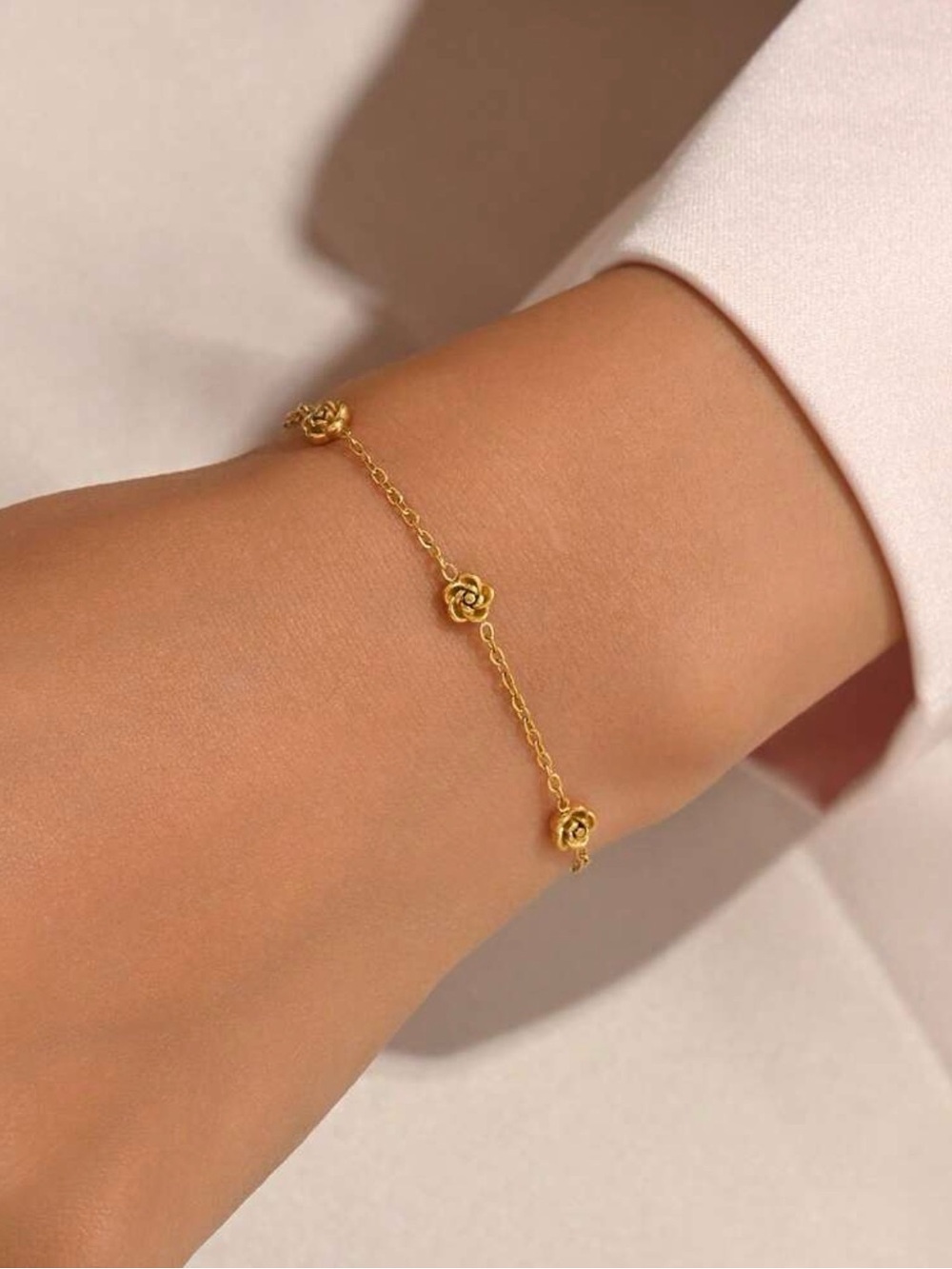 #178  18K Gold Plated Rose Stainless Steel Bracelet